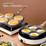 1pc Four-hole Aluminum Non-Stick Omelette/Egg Pan