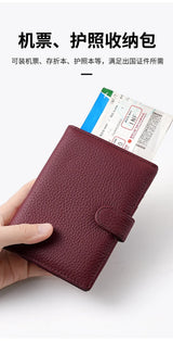 Men Or Women's RFID Slim Leather Passport Holder With Card And Money Slots