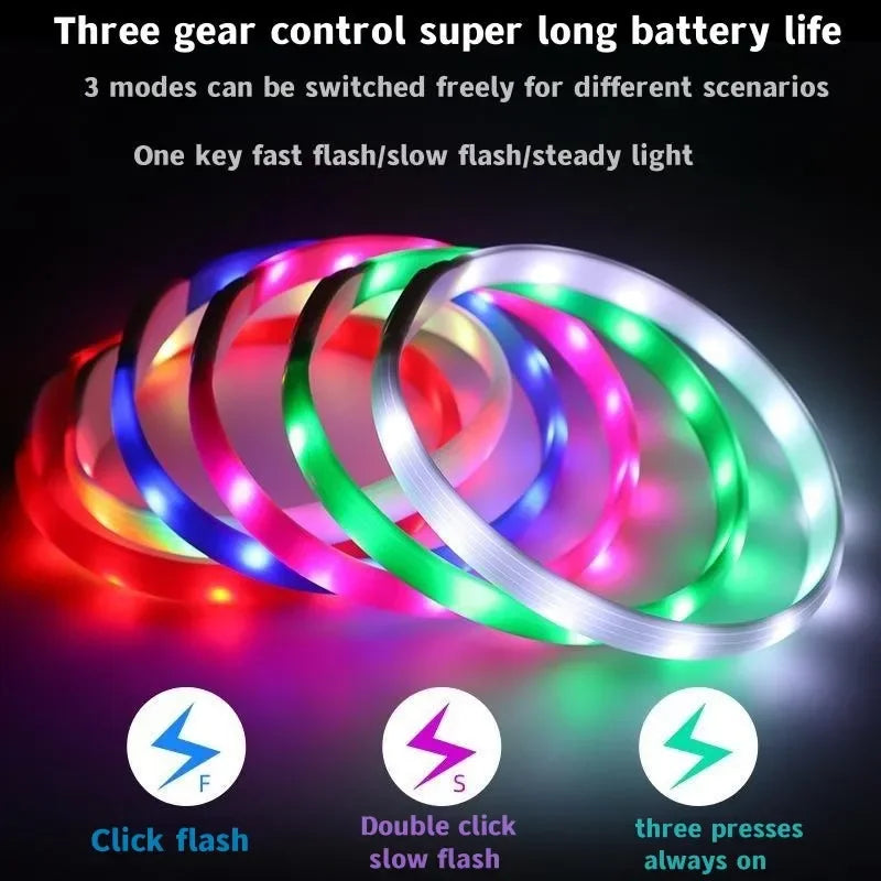 Led/USB Luminous PVC Waterproof Collar For Large Medium Or Small Pets