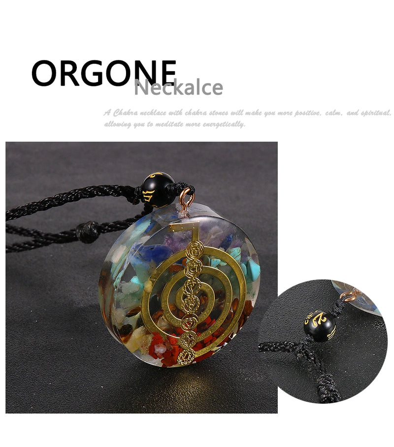 Energy Generator Orgonite Meditation Balanced Chakras Pendant Necklace