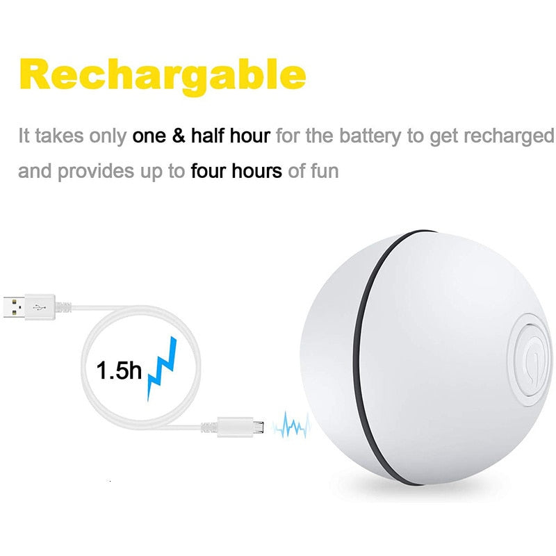 Benepaw USB Charging  360 Degree Self Rotating Nontoxic Ball With LED Light.