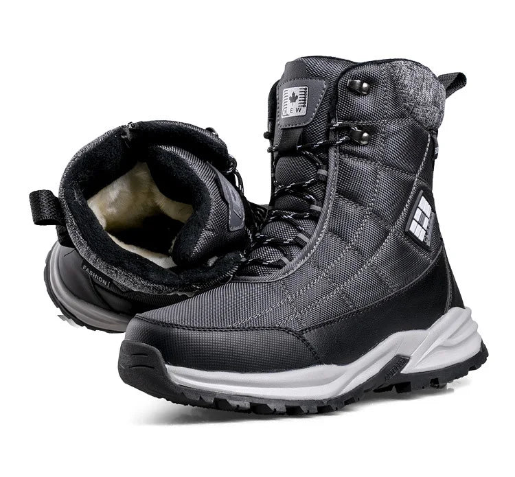 Men's Waterproof High-top/Plush Hiking Snow Boots