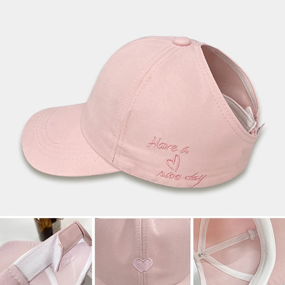 Sporty Ponytail Cap With Snapback
