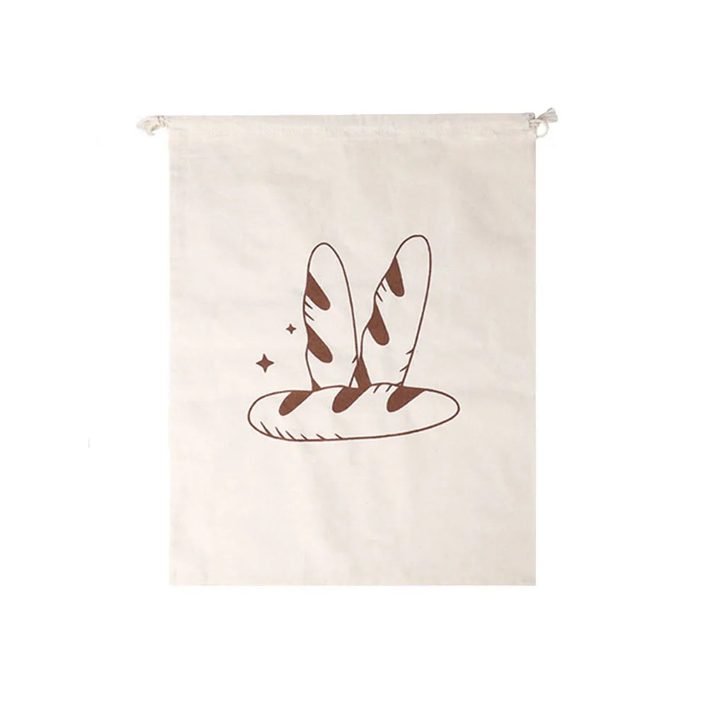 Reusable Linen Bread Bag With Drawstring