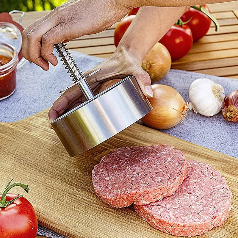 Stainless Steel Non-Stick Hamburger Patty Maker.