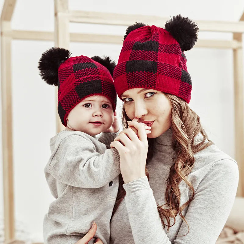 Parent-Child Winter Warm Christmas Hat.