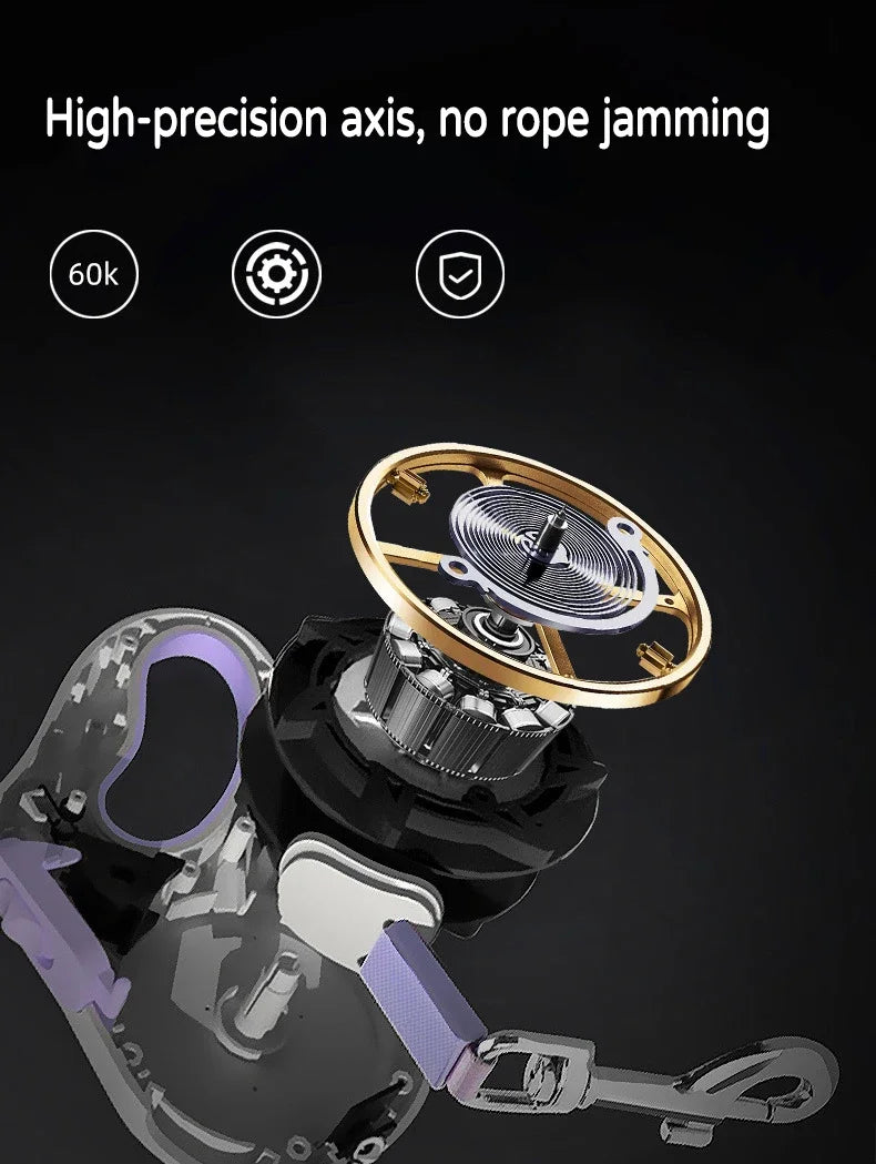 LED Retractable Dog Leash with light for  Small To Medium Pets