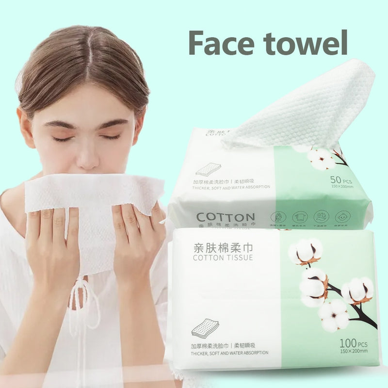Cotton Disposable Makeup Remover Face Towel.