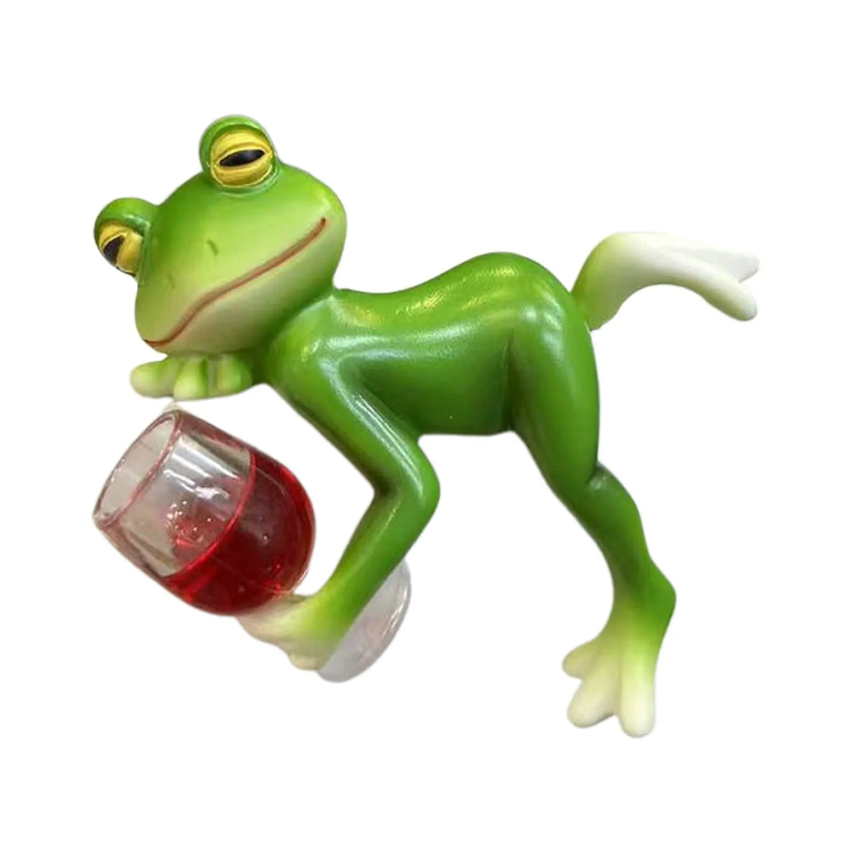 Resin Hanging Funny Drinking Frog Figurine For Planter Pots