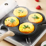 1pc Four-hole Aluminum Non-Stick Omelette/Egg Pan
