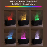 LED Simulation Flame Aroma Diffuser Mini Air Humidifier Machine With Timer
