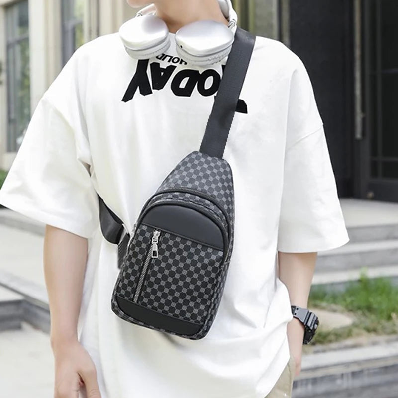Men And Women's Single Shoulder Patchwork Dot Design Bag
