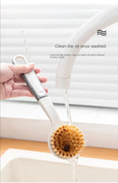 Multifunctional Long Handle Cleaning Brush With Lever To Hang On The Edge of Sink.