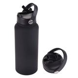 1L  Stainless Steel, Wide Mouthed, Thermos Water Bottle With Straw