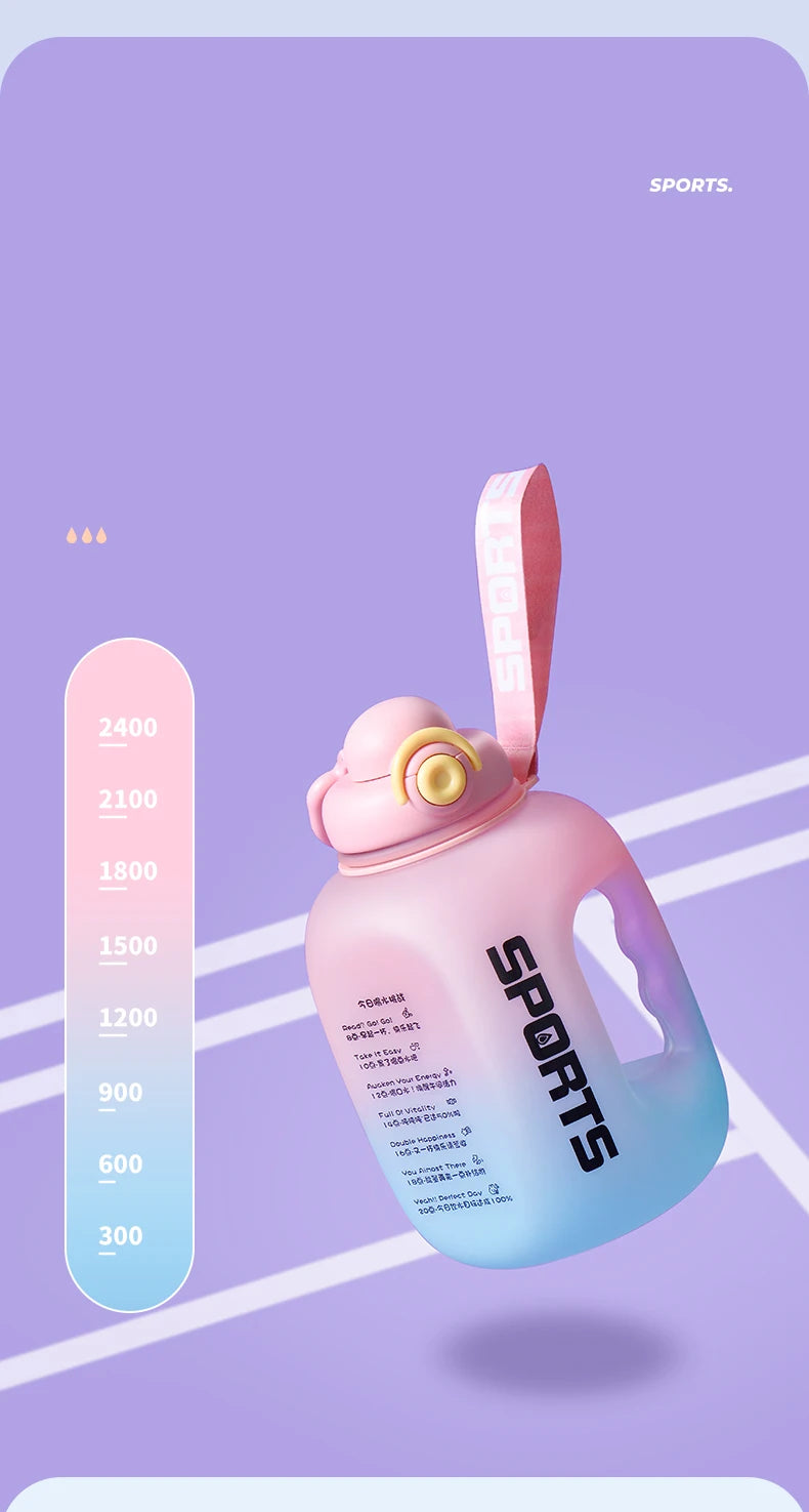 GIANXI  Plastic Sports Water Bottle With Straw