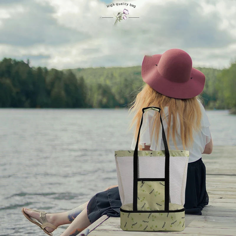 Women Mesh Transparent Beach Bag