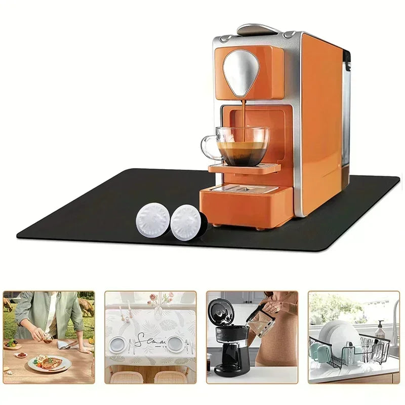 Absorbent Non-Slip Rubber Sole Coffee Machine Drip Mat