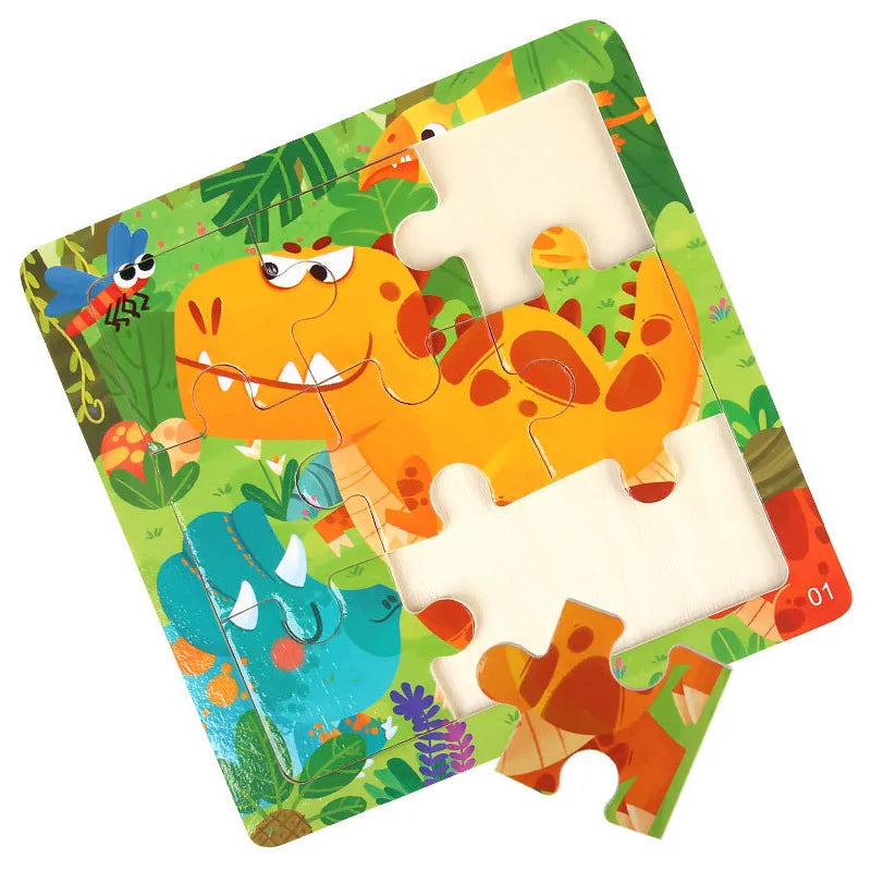 11x11cm Wooden 3d Cartoon Puzzle