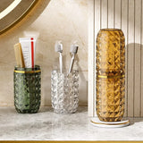 Light Luxury Diamond Pattern Travel Cup Toothpaste And Toothbrush Holder