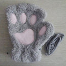 Winter Faux Fur Plush Warm Half Finger Mittens/Gloves.