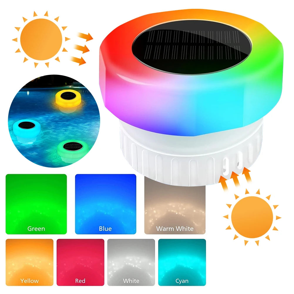 Solar Floating Chlorine 3 Inch Dispenser with Colorful Light
