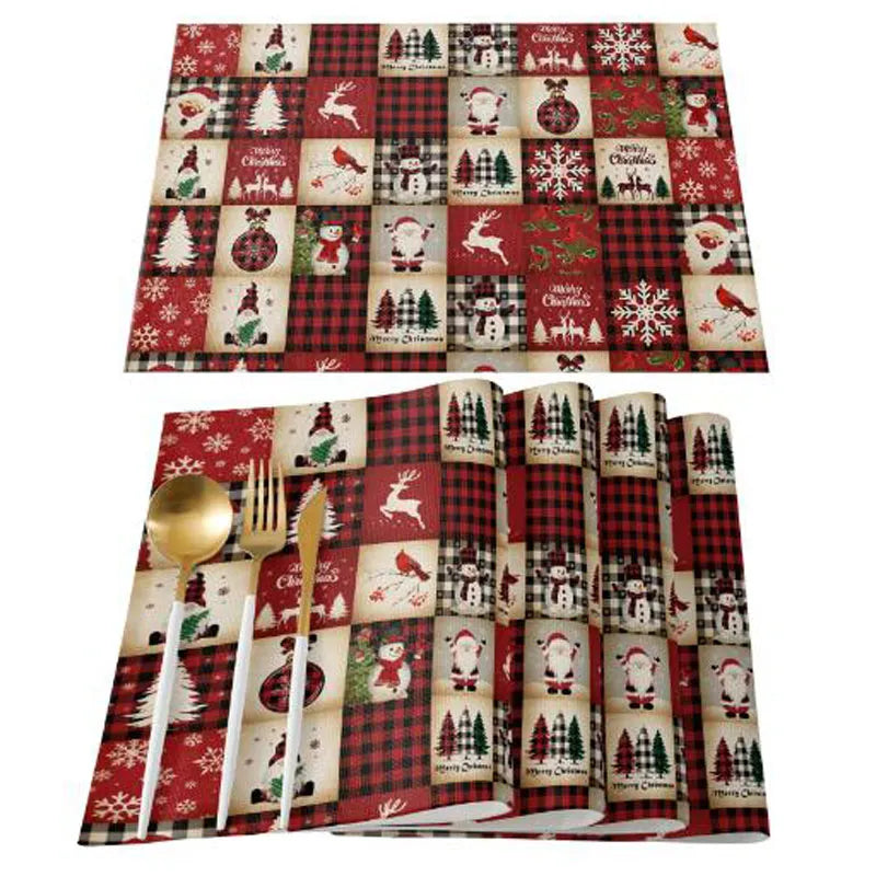 Christmas linen Table place mats