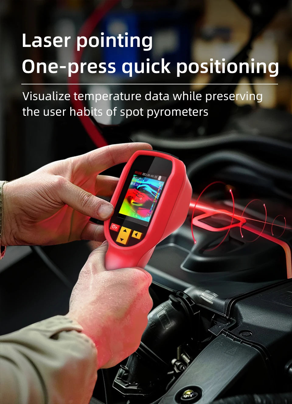 BSIDE Thermal Imager Camera HX1 Laser Thermographic HD Display For Circuit PCB Repair Pipeline Detection Medical Laser position