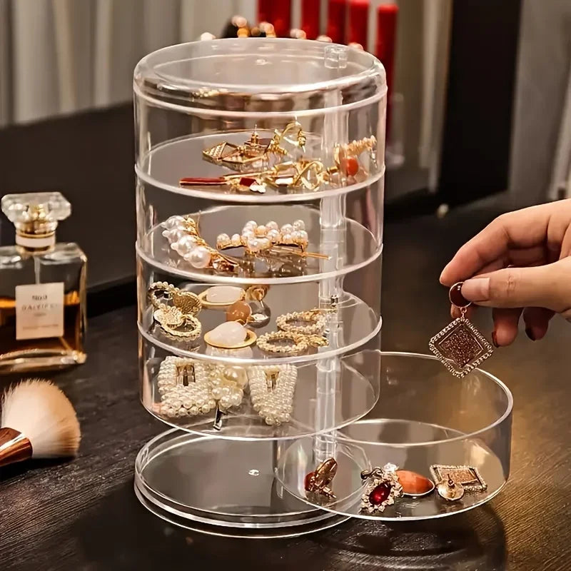 Transparent Rotatable Jewelry Organizer Box