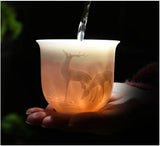 Chinese Three-dimensional White Porcelain Tea Cup