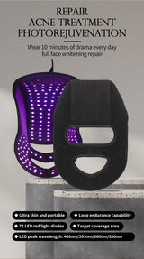 NEW 186 LED's Hat & Face Red Light Therapy For Hair Loss And Skin Rejuvenation