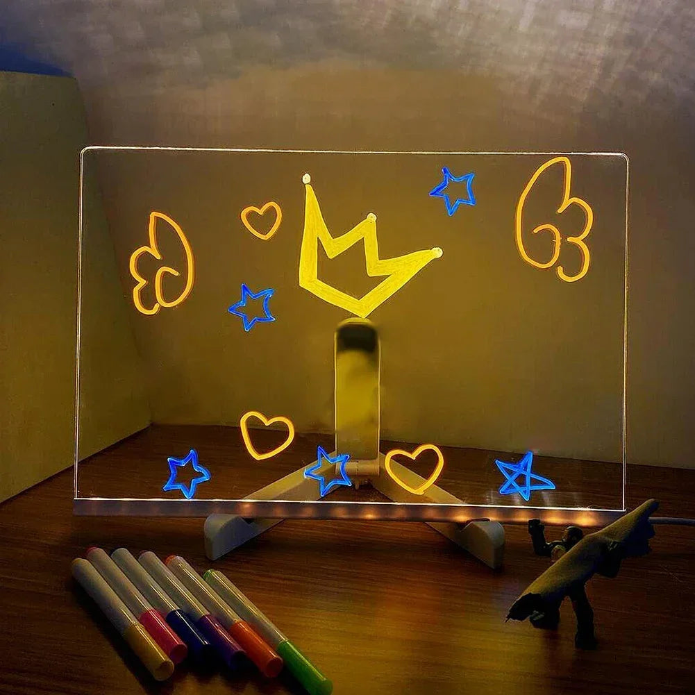 Acrylic Dry Erasable Lighted Board with Colors & Stand