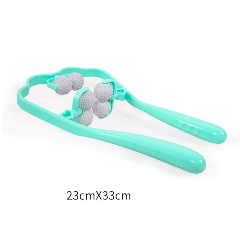 Neck and Shoulder Dual Trigger Point Roller Self-Massage Tool.