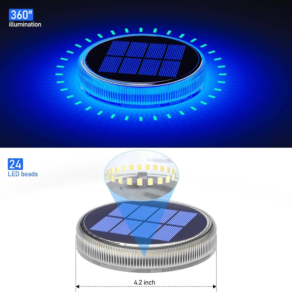 Solar Waterproof LED Dock Lighting IP68 Auto On/Off For Garden Or Driveway