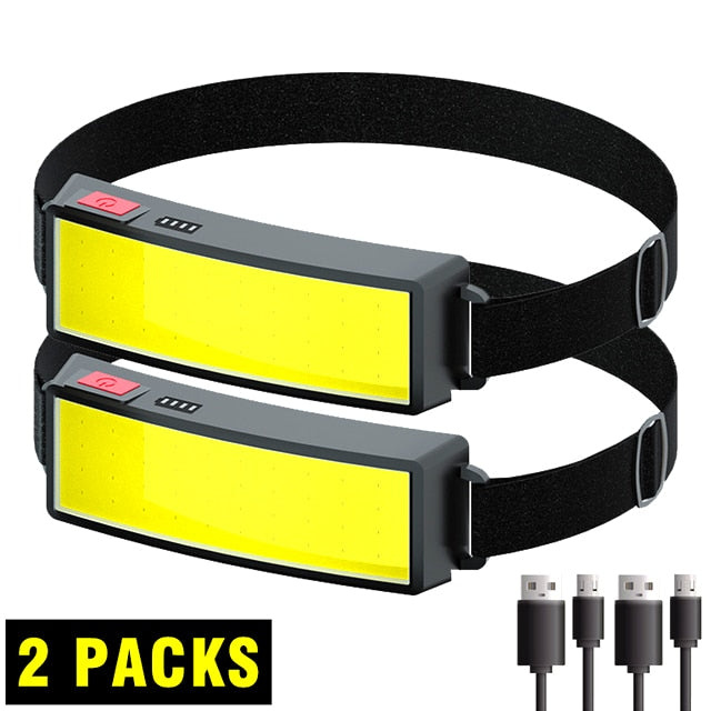 USB Rechargeable LED Head Lamp with built-in 1200mah battery .