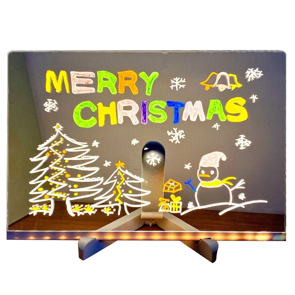 Acrylic Dry Erasable Lighted Board with Colors & Stand