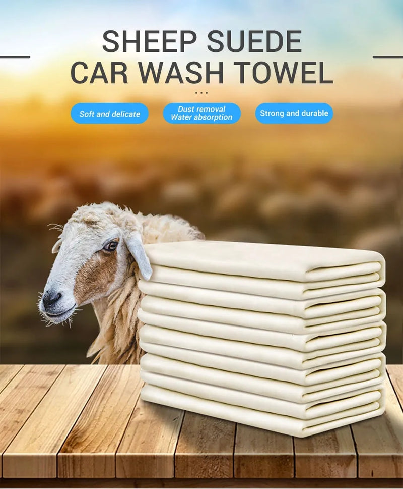 Natural  Sheepskin Chamois Car Care Cleaning Towel.