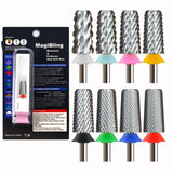 3/32" MagiBling Carbide Sharp 6.6mm Cross Cut Tapered Nails Bit For Acrylic Gel Remover