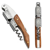 Professional Waiters Corkscrew With Wood Grip Beer Bottle Opener And Foil Cutter