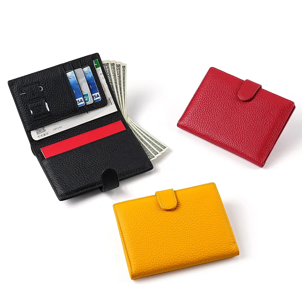 Men Or Women's RFID Slim Leather Passport Holder With Card And Money Slots