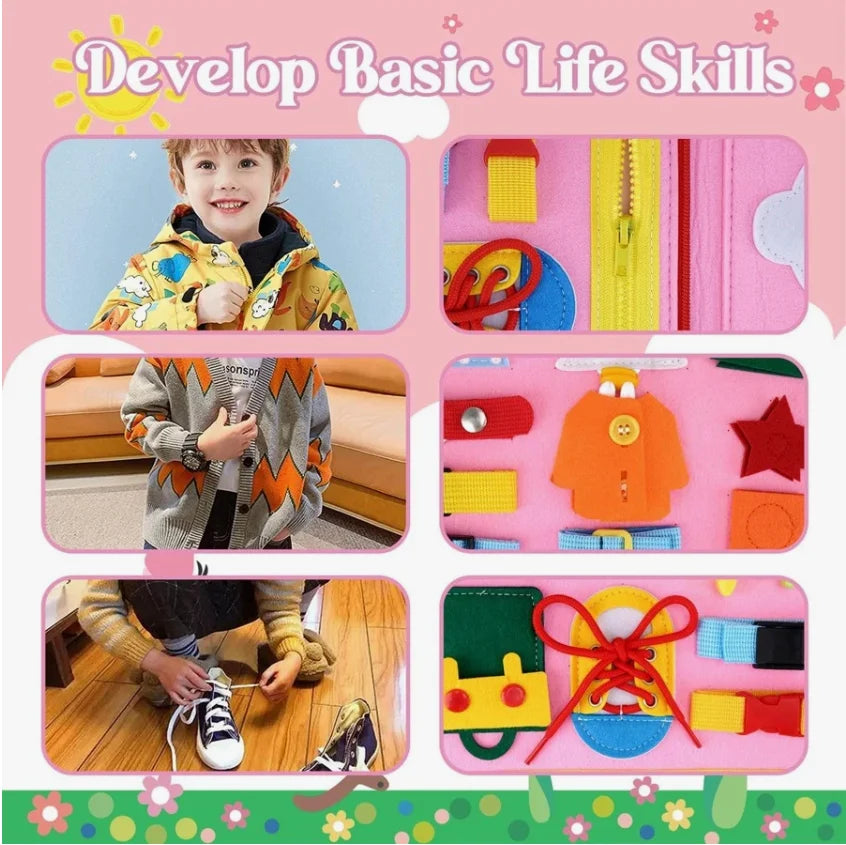 Montessori Toddler Busy Board For Educational Activity Motor Skills
