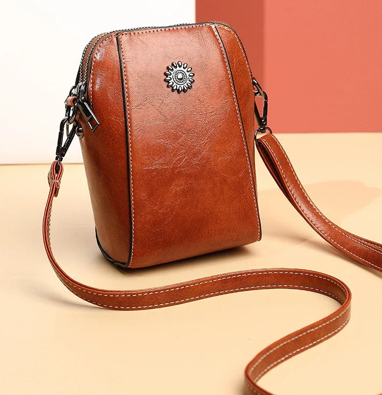 Single Shoulder Leather Crossbody Bag