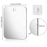 Acrylic Anti Fog Mirror With Suction Cup For Bathroom