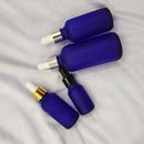 6pcs 5-100ml Frosted Cobalt Blue Glass Dropper Bottle For Essential Oils Aromatherapy