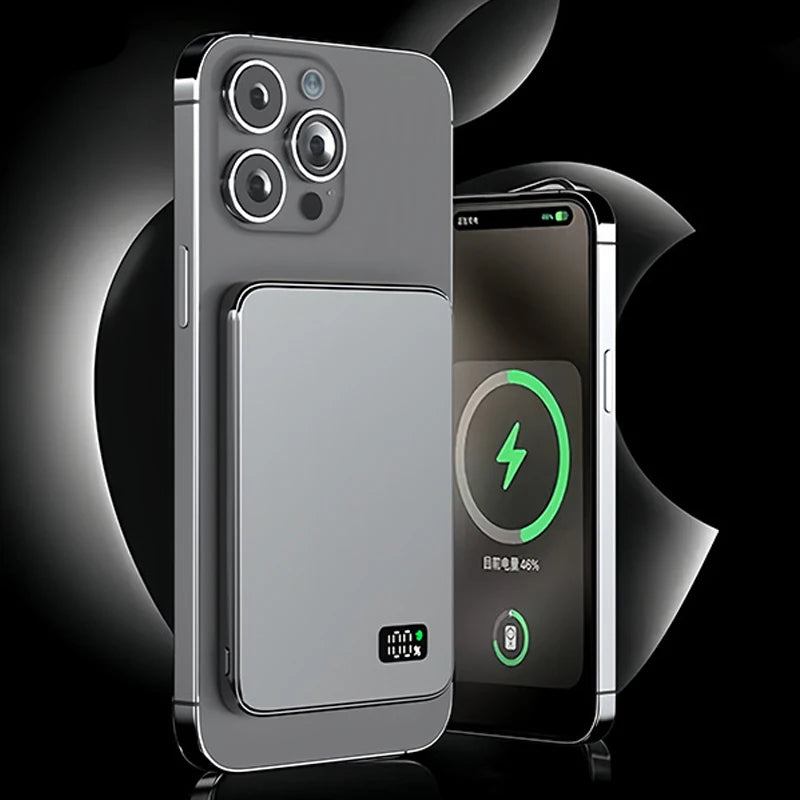 Ultra Thin Fast Charging LED Display Power Magnetic Bank For iPhone Samsung Phone Airpods