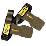 1 Pair 3-layers Cowhide Weight Lifting Grip Gloves