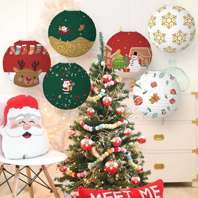 Christmas Decorative Hanging Paper Lanterns.