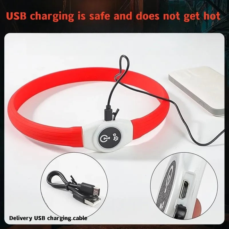 Led/USB Luminous PVC Waterproof Collar For Large Medium Or Small Pets