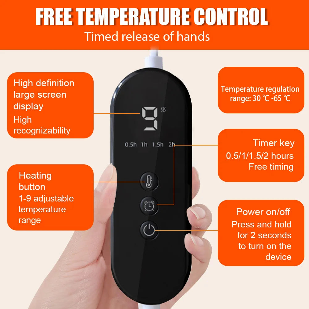 26*28*22cm Electric Remote Controlled Heated Foot US/EU Warmers With 9 Temp Settings and Washable Insert