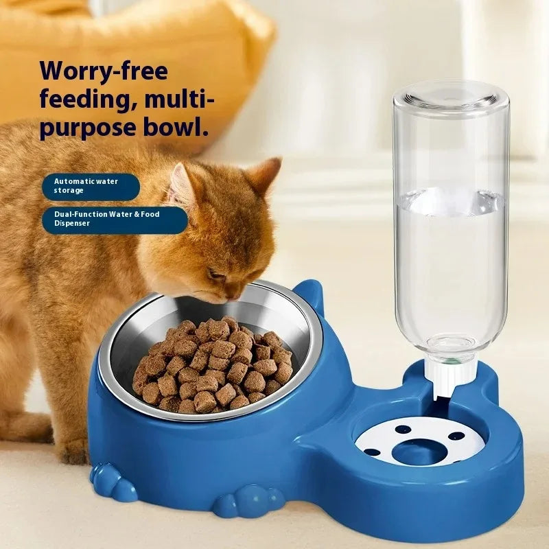 2-in-1 Stainless Steel Automatic Water And Food Dispenser