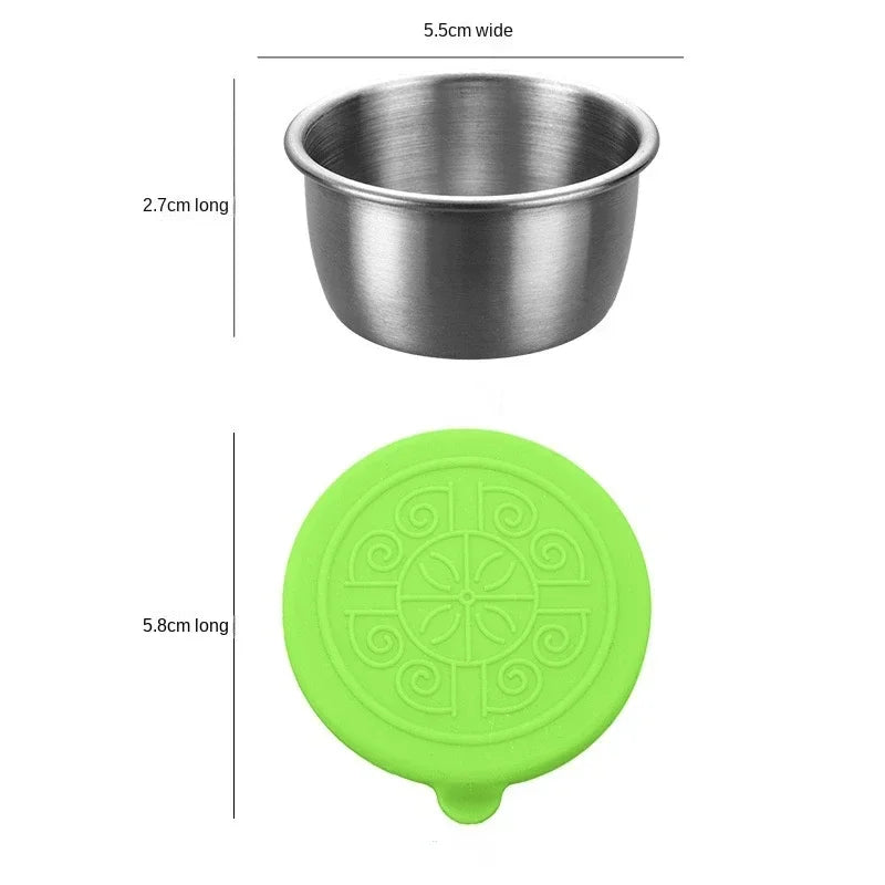 6 Pcs Set Leakproof Stainless Steel Containers With Silicone Stretch Lids